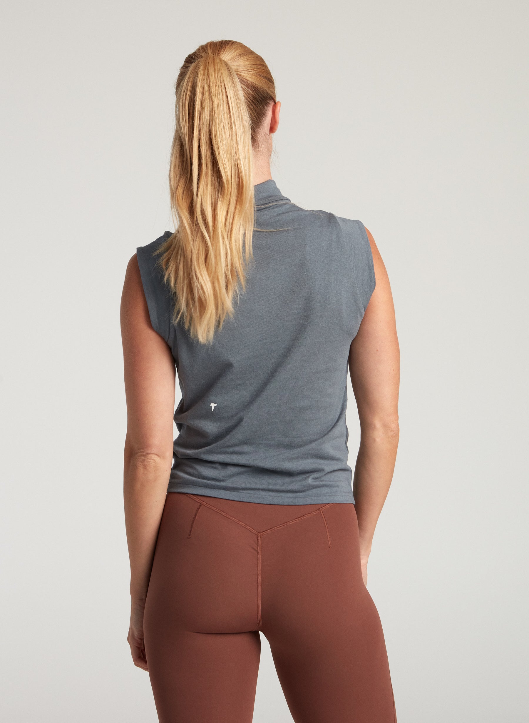 Mock Neck Baby Tee - Stone