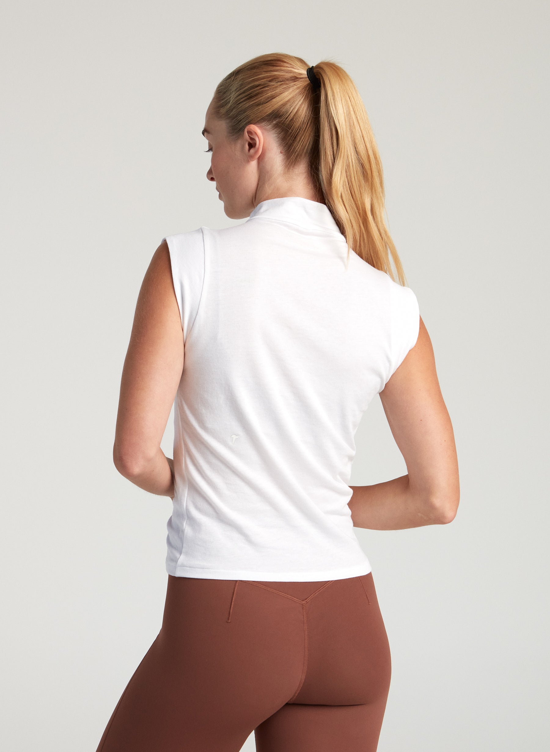 Mock Neck Baby Tee - White