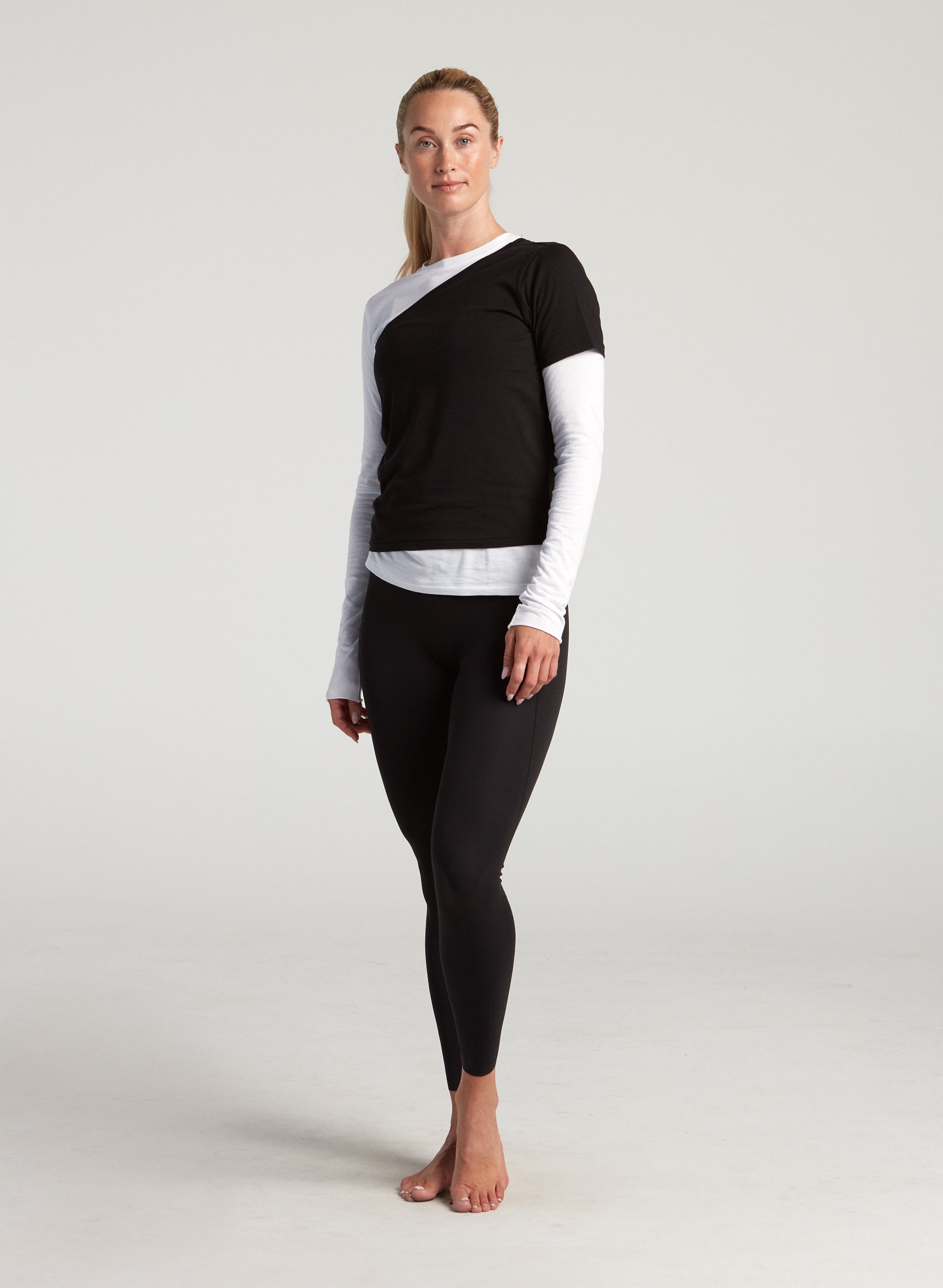 Off The Shoulder Tee Shirt - Black