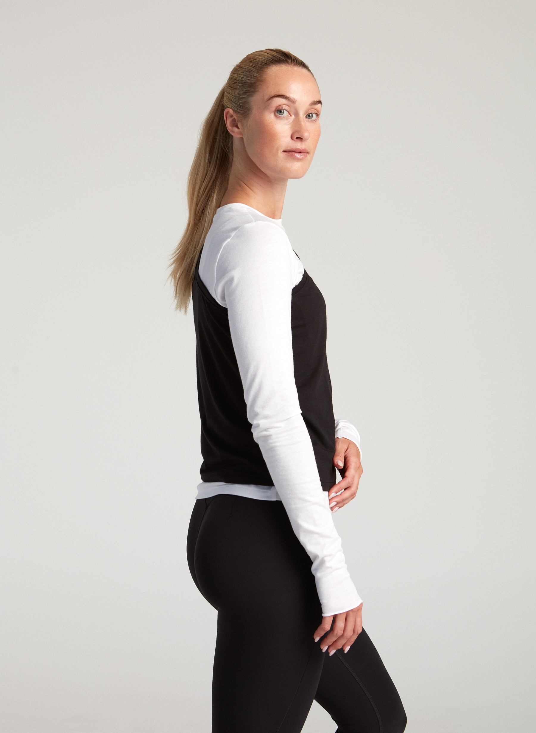 Off The Shoulder Tee Shirt - Black