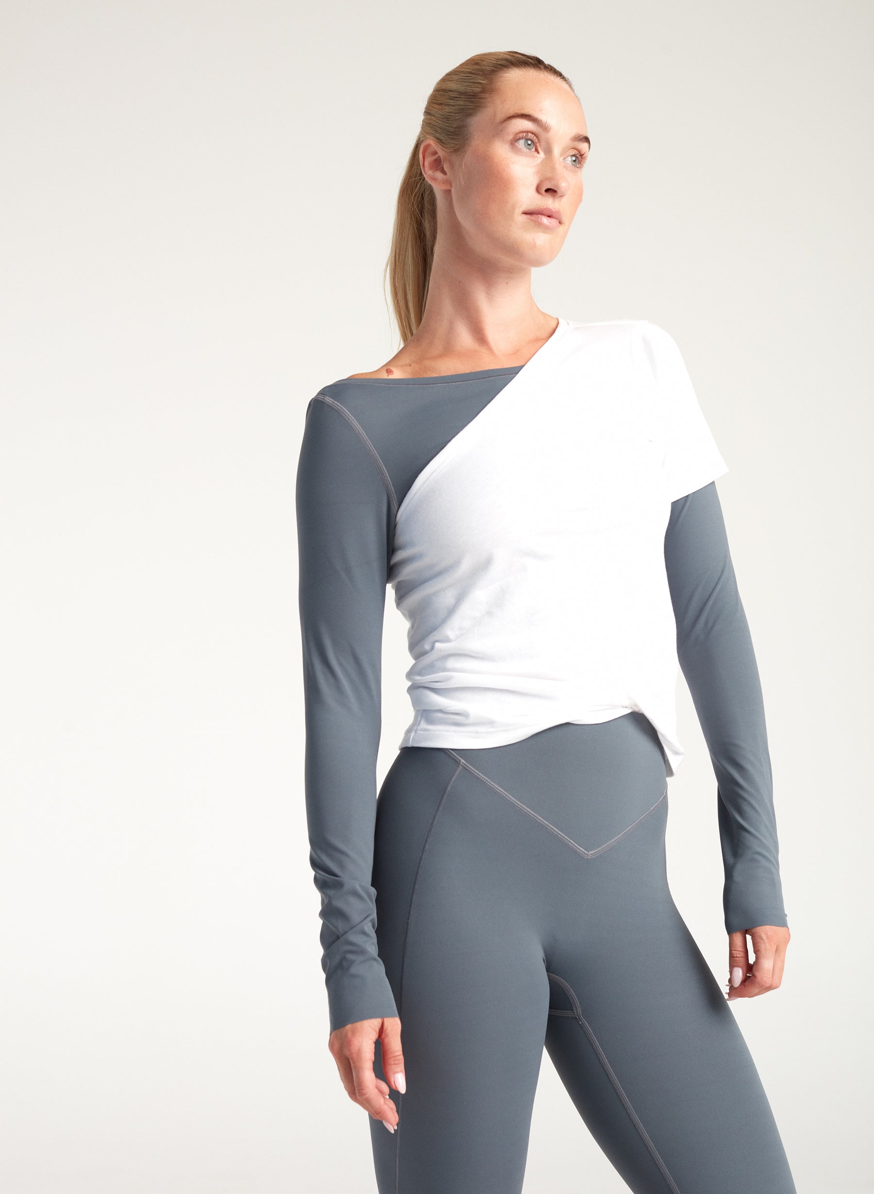 Off The Shoulder Tee Shirt - White