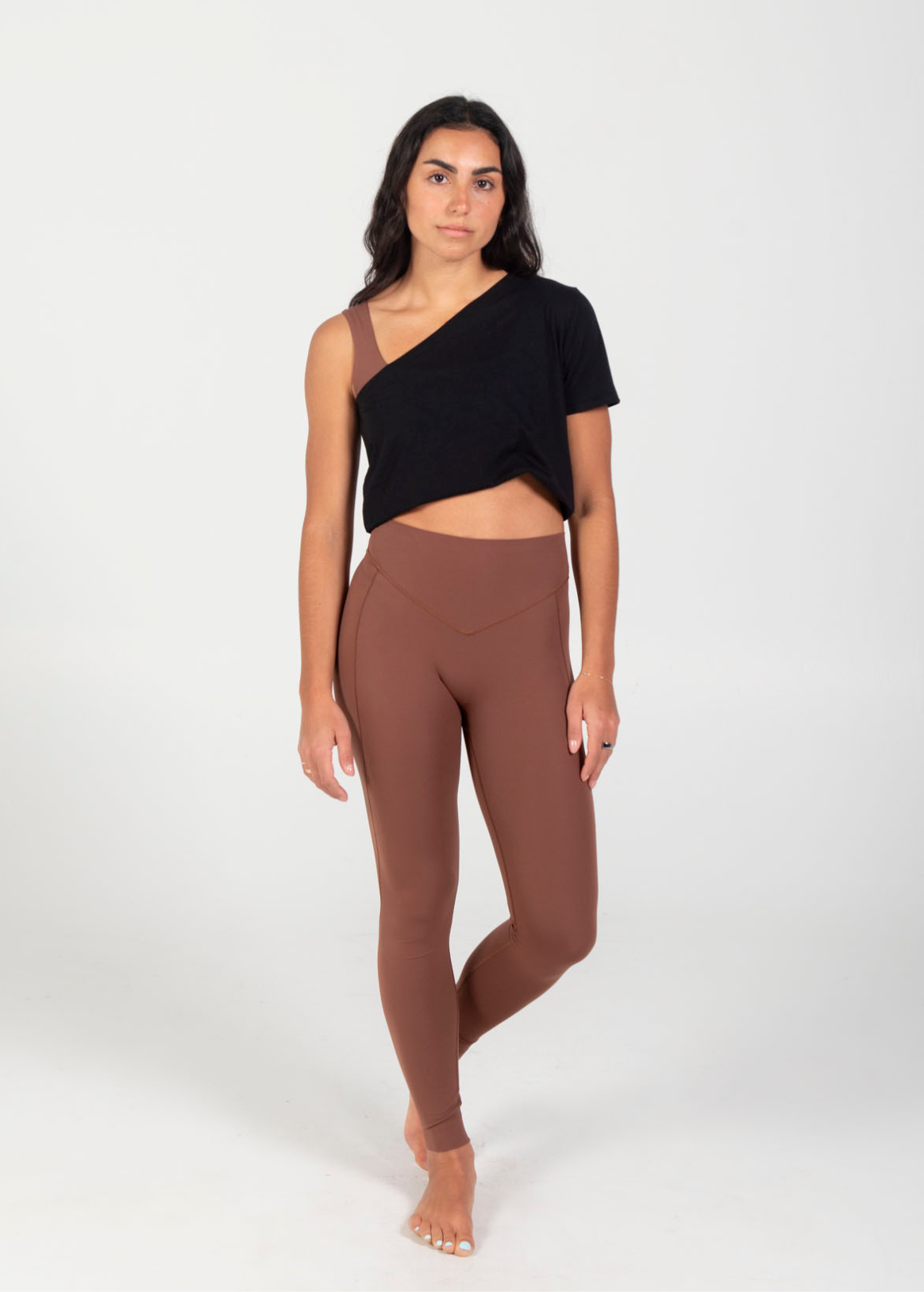 Off The Shoulder Tee Shirt - Black