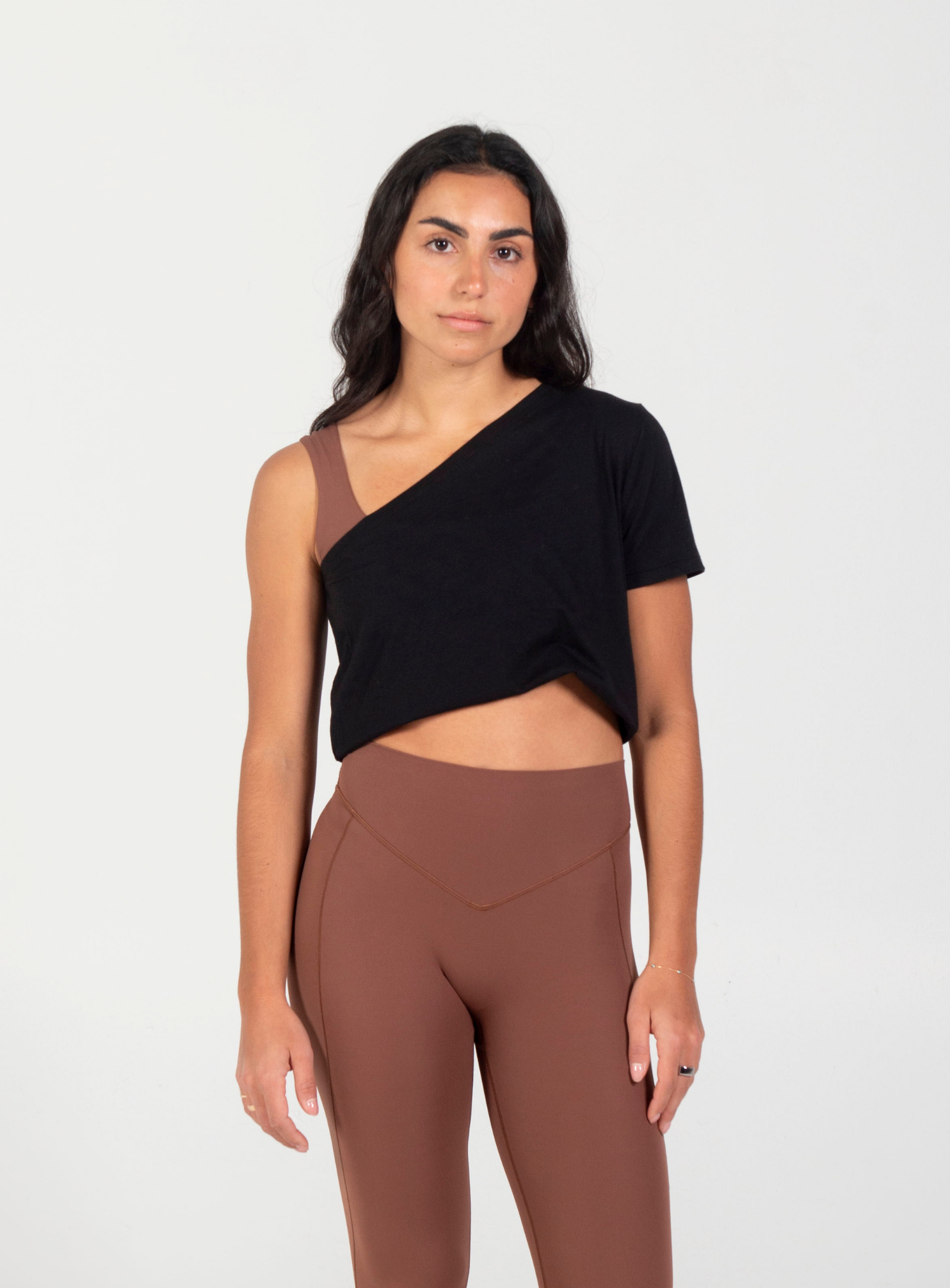 Off The Shoulder Tee Shirt - Black