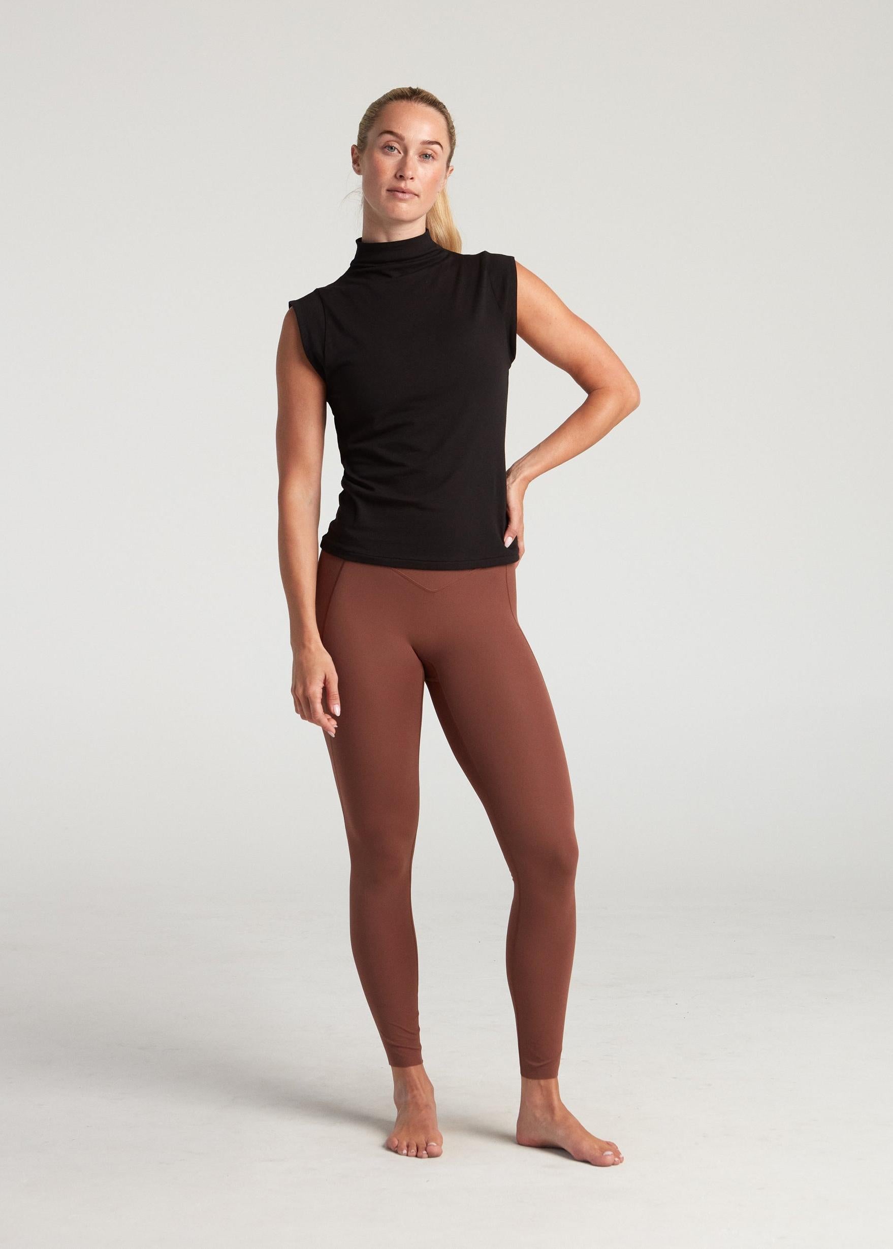 Mock Neck Baby Tee - Black