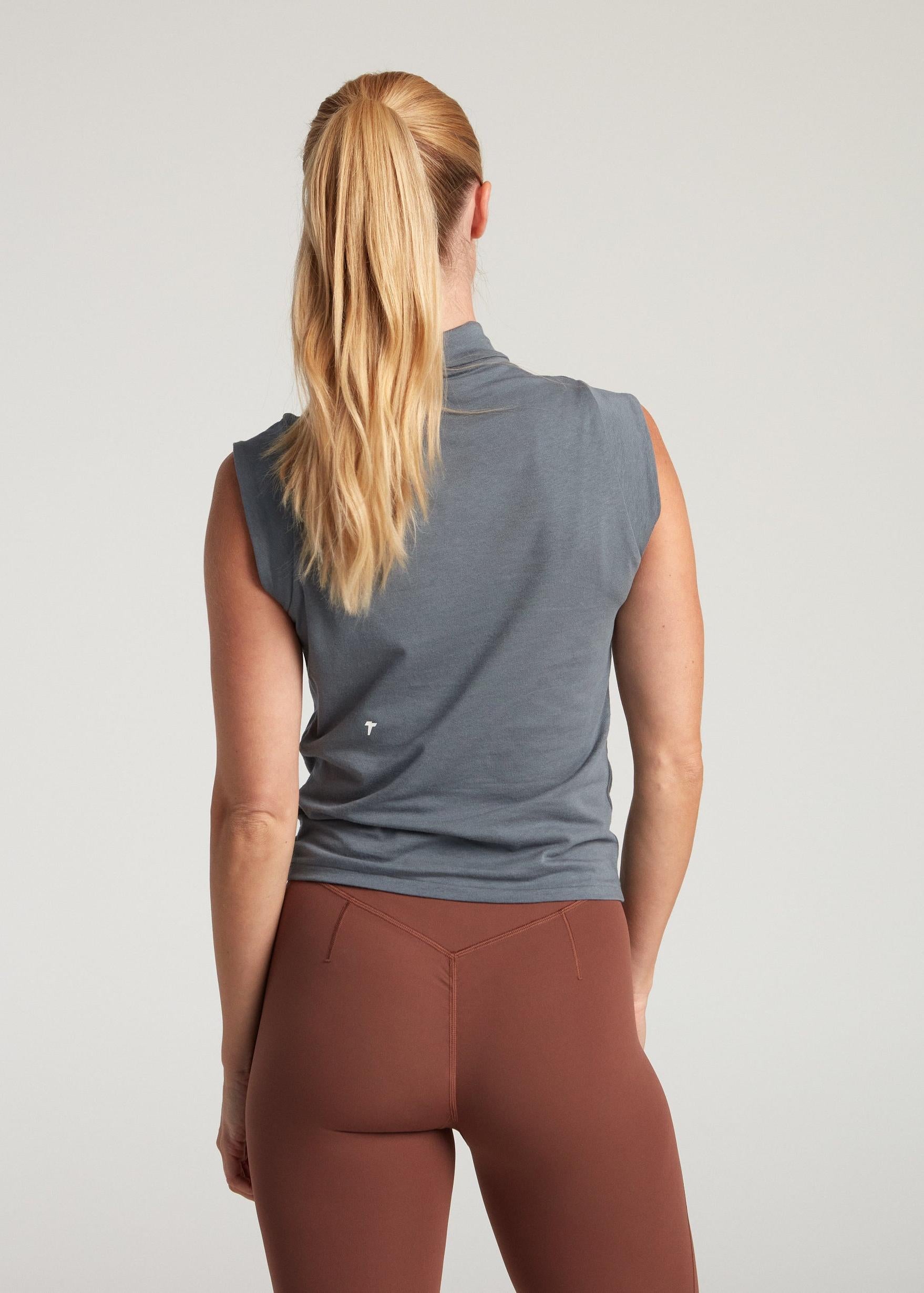 Mock Neck Baby Tee - Stone