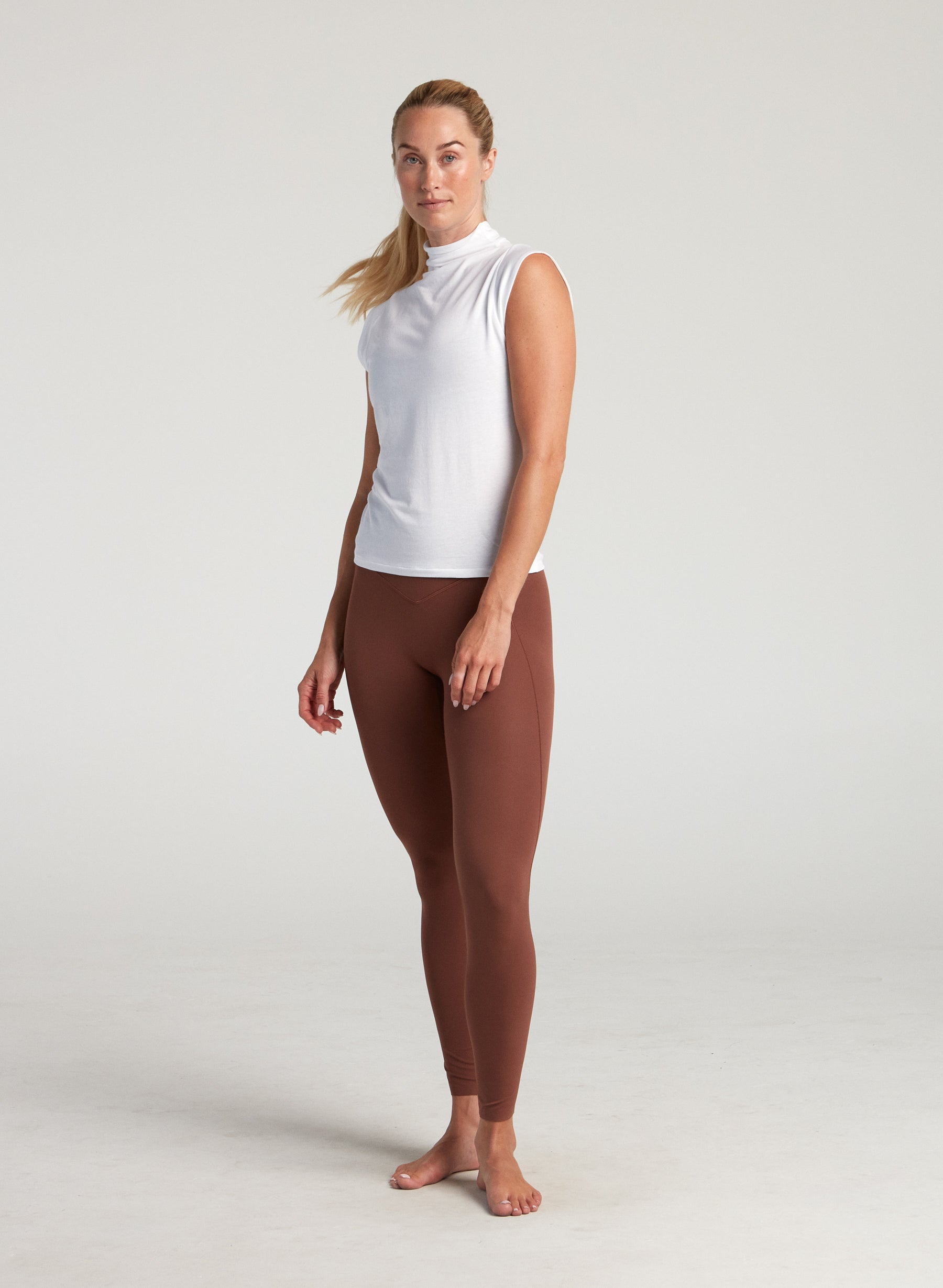 Mock Neck Baby Tee - White