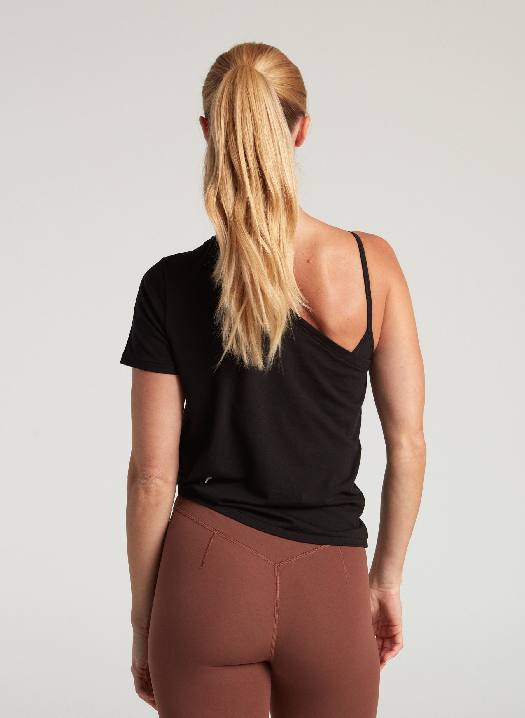 Off The Shoulder Tee Shirt - Black