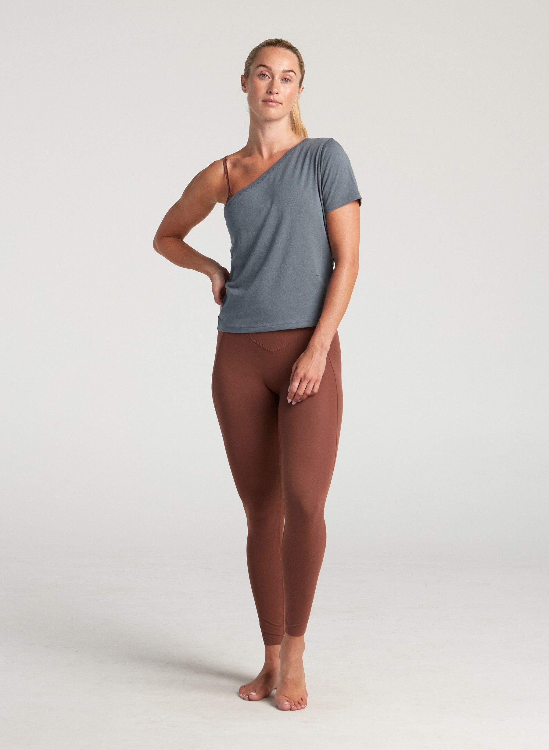 Off The Shoulder Tee Shirt - Stone