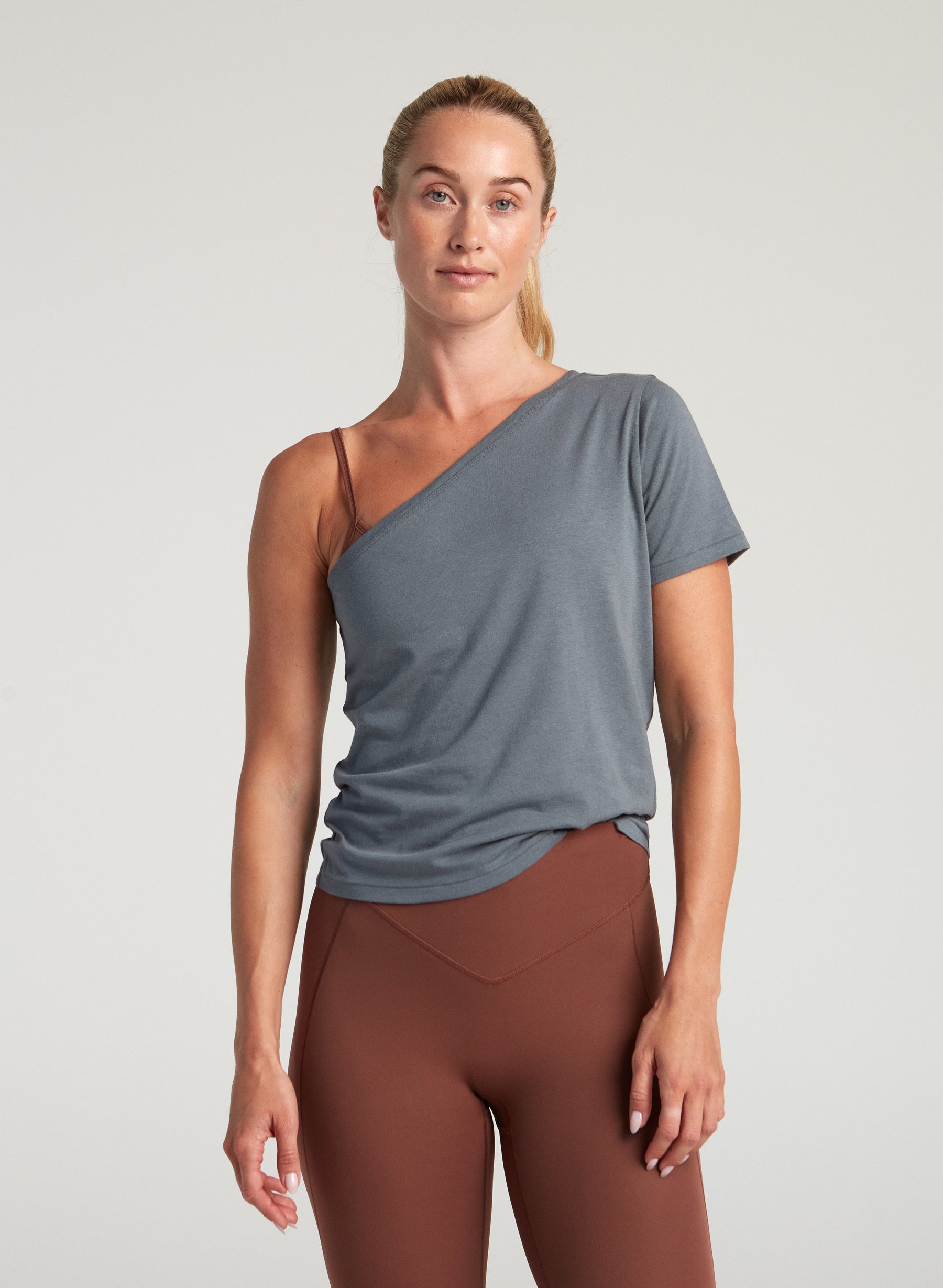 Off The Shoulder Tee Shirt - Stone