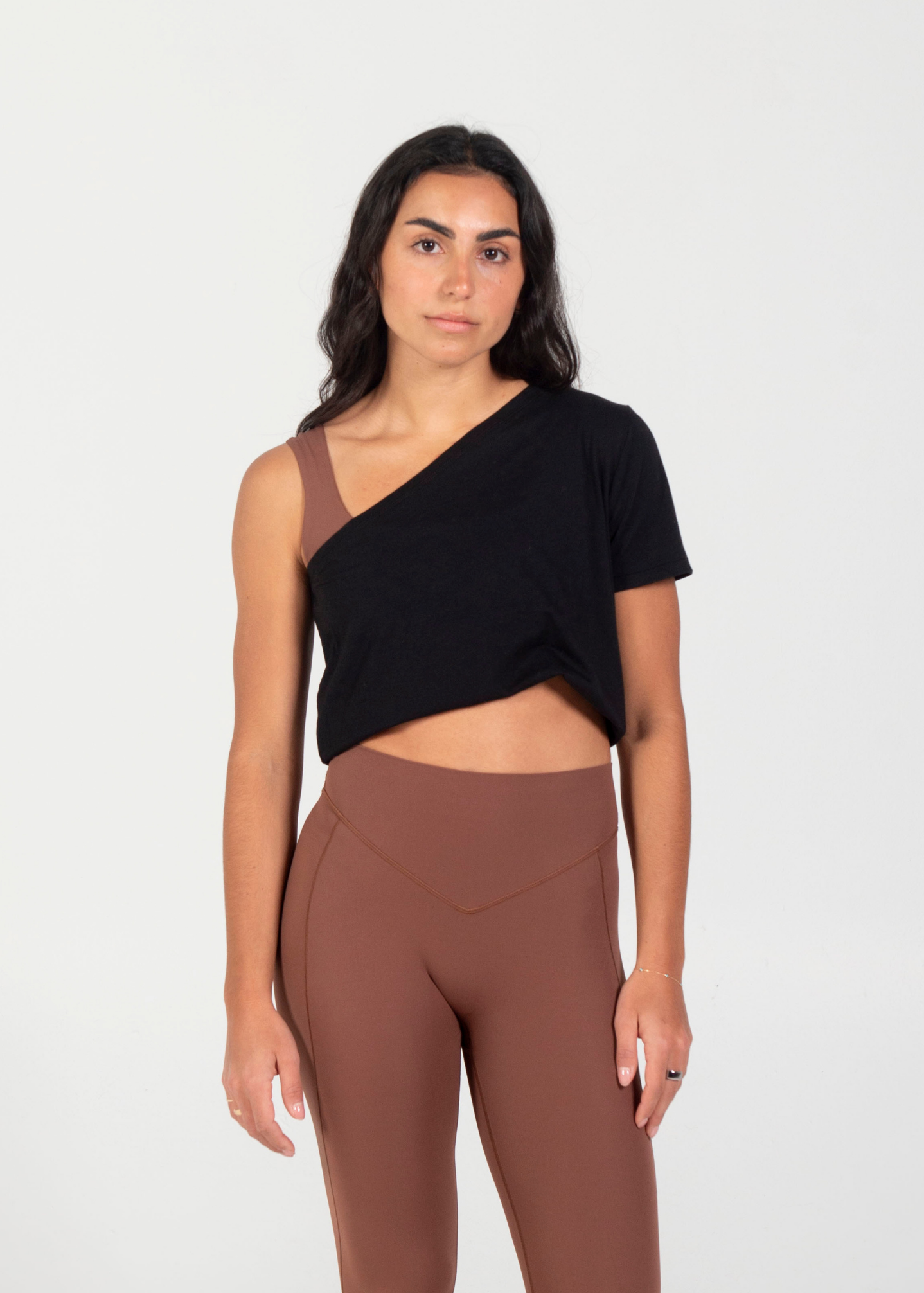 Off The Shoulder Tee Shirt - Black